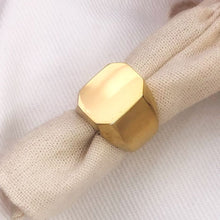 Load image into Gallery viewer, Gold Octagonal Signet Ring
