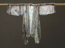 Load image into Gallery viewer, Eden collection Beautiful, unique silk hand sewn kimono, original print Melissa Koch Fine Arts, bag, belt, slow fashion
